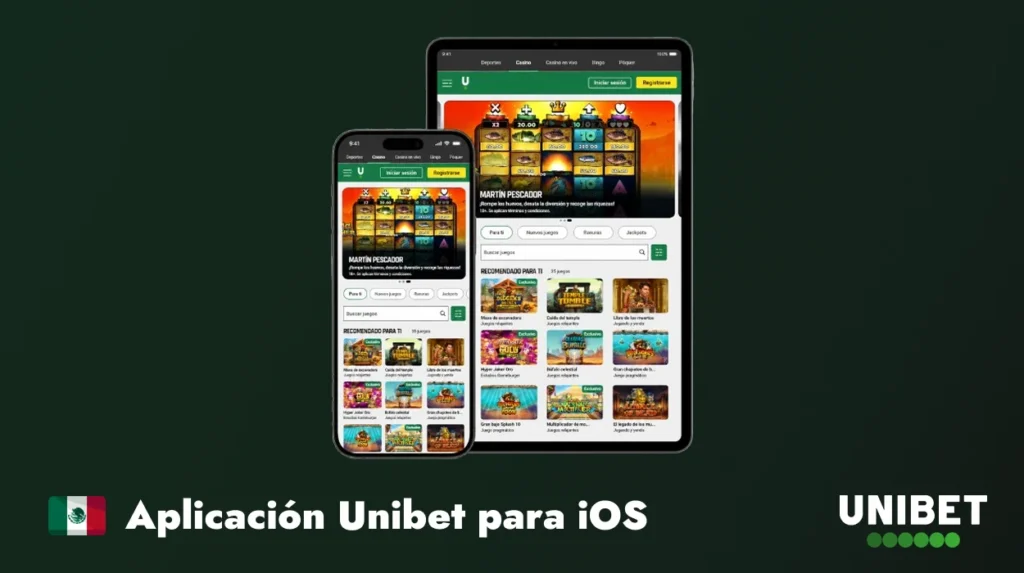 Aplicación Unibet para iOS abierta en iPhone y iPad